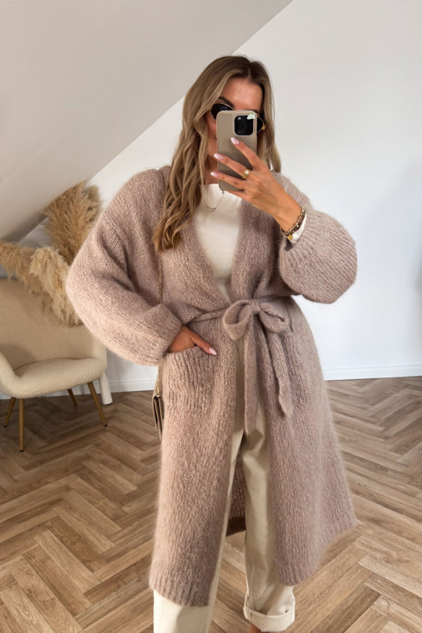 Kardigan moherowy NICOL PREMIUM beż 2