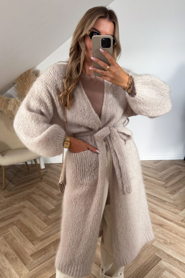 Kardigan moherowy NICOL PREMIUM jasny beż 2