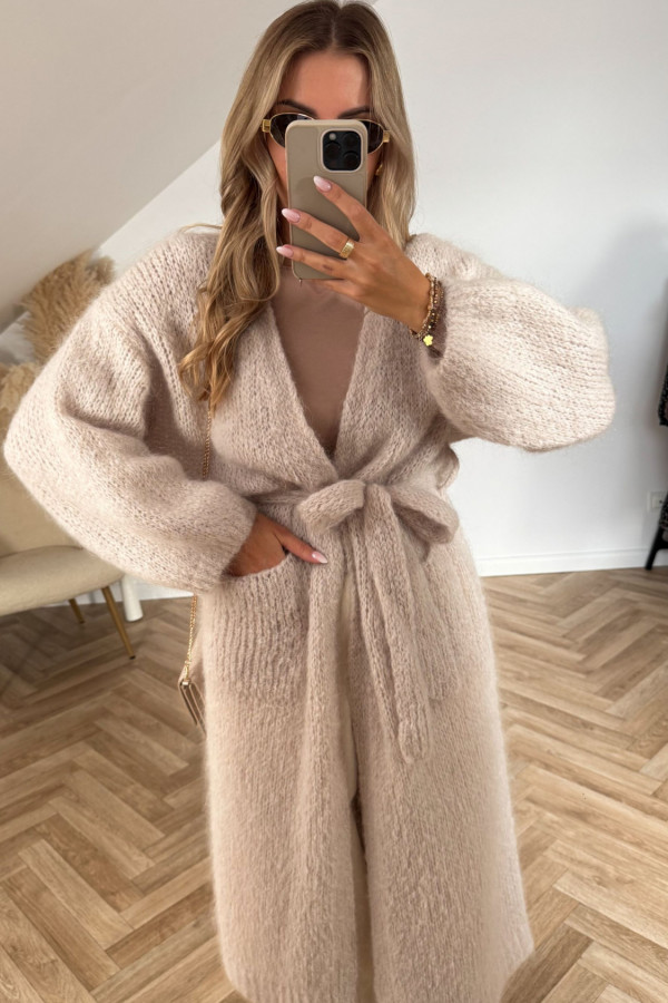 Kardigan moherowy NICOL PREMIUM jasny beż 3