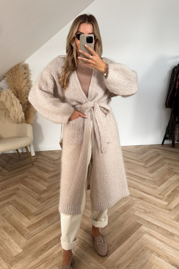 Kardigan moherowy NICOL PREMIUM jasny beż 5