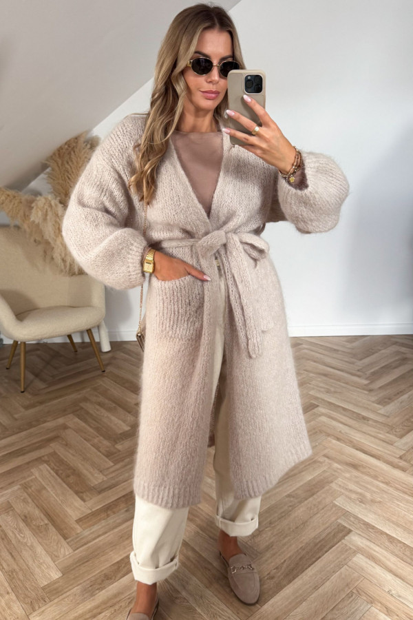 Kardigan moherowy NICOL PREMIUM jasny beż 6