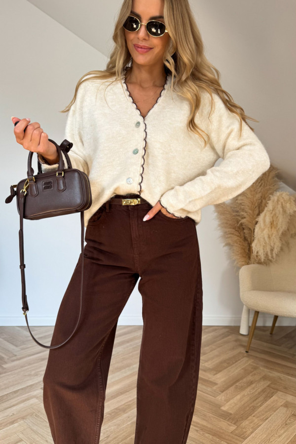 Sweter kremowy z guzikami