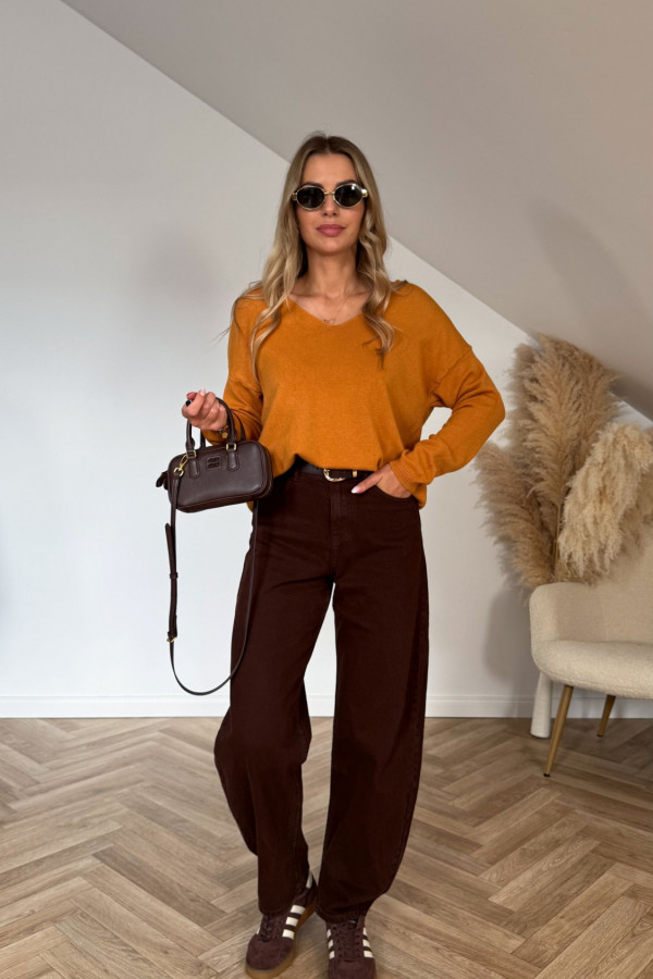 Sweter o luźnym kroju MARIO miodowy 1
