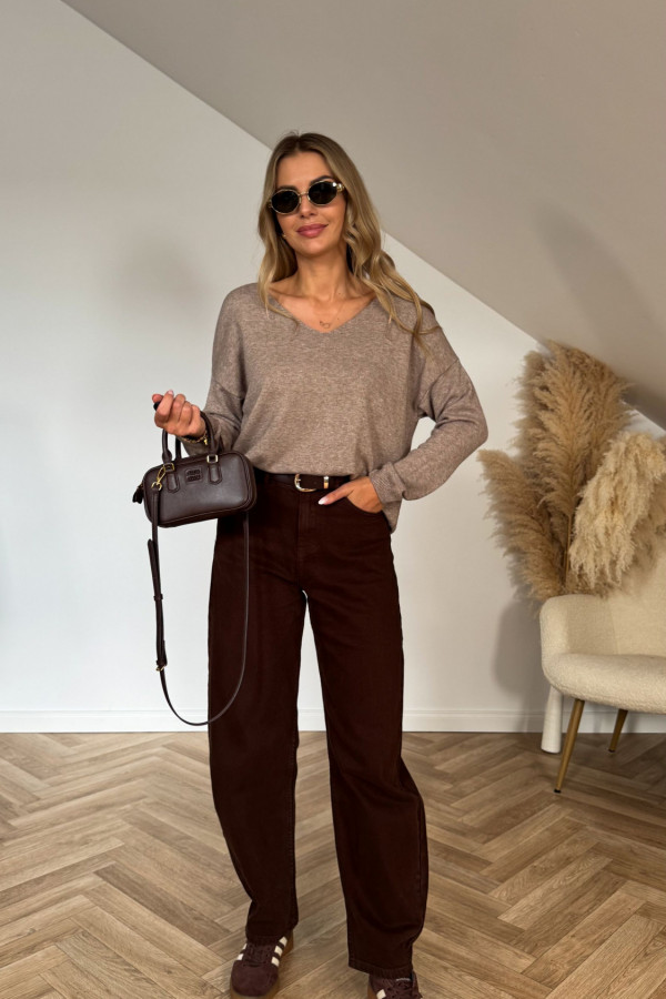 Sweter o luźnym kroju MARIO beż melanż 3