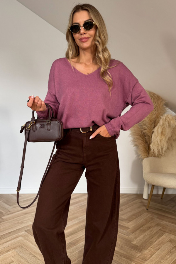 Sweter o luźnym kroju MARIO wrzos 1