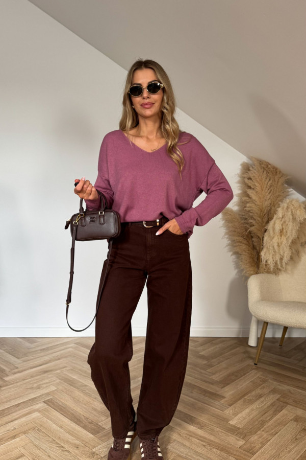 Sweter o luźnym kroju MARIO wrzos 3
