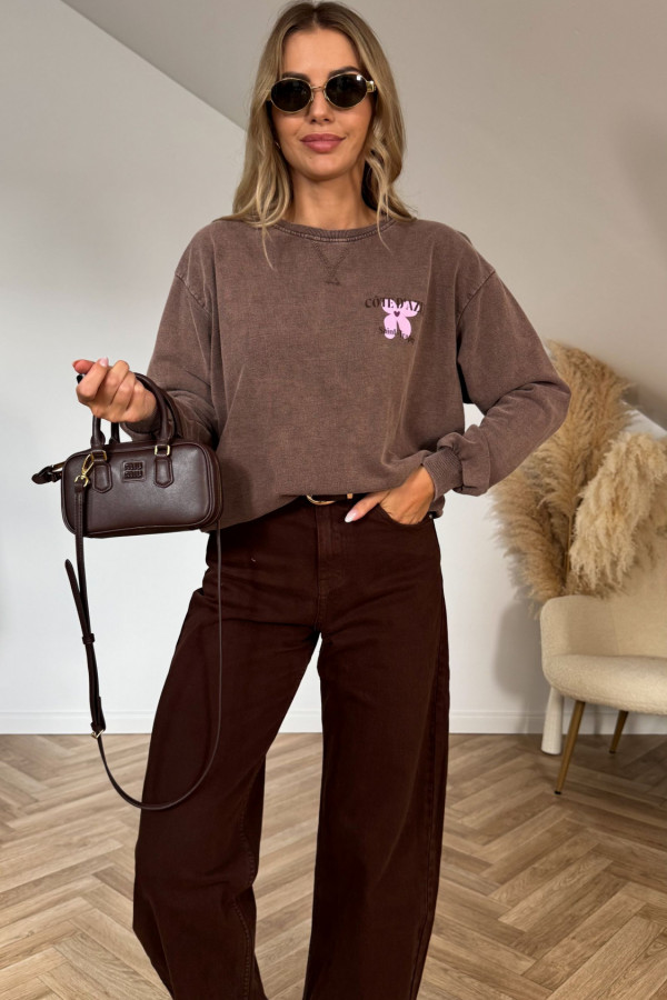 Bluza bawełniana COTE czekolada 1