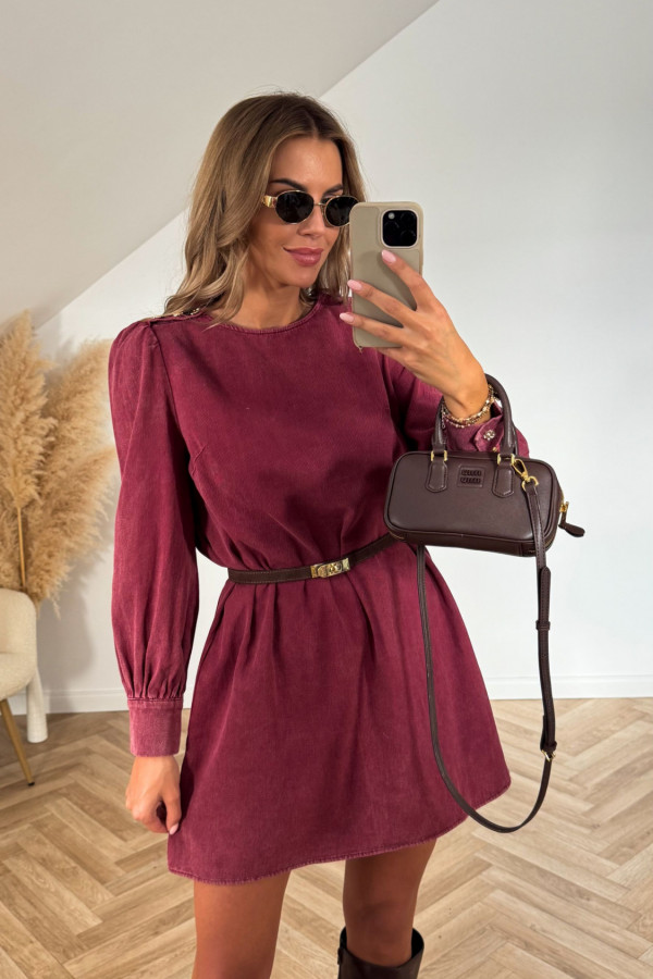 Sukienka jeansowa ALINA bordo 1