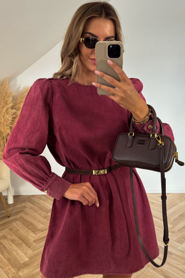 Sukienka jeansowa ALINA bordo 3