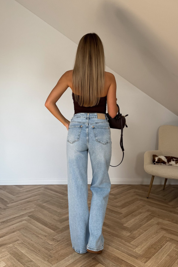 Spodnie WIDE LEG QUEEN W3368-5N jasny jeans 5