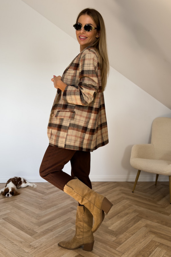 Spodnie MOM FIT SEVENTY J1221-3 czekoladowe 8