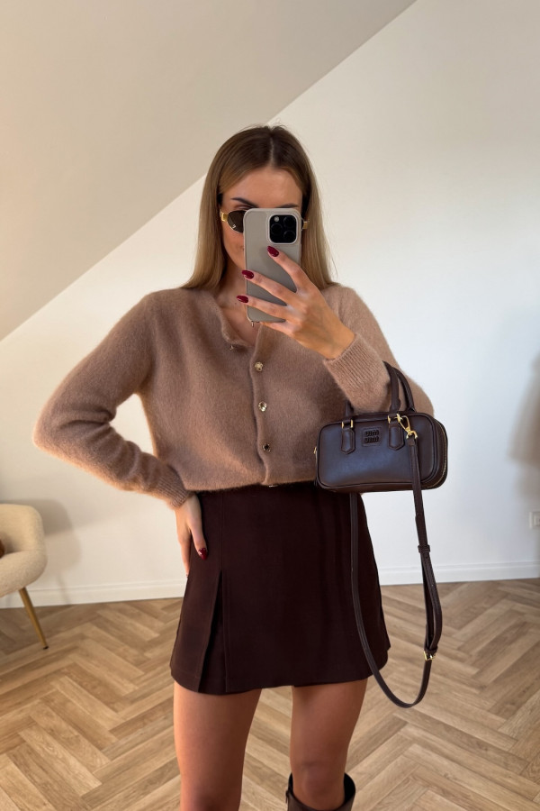 Sweterek SUPER KID MOHER z wełną merino ciepły beż