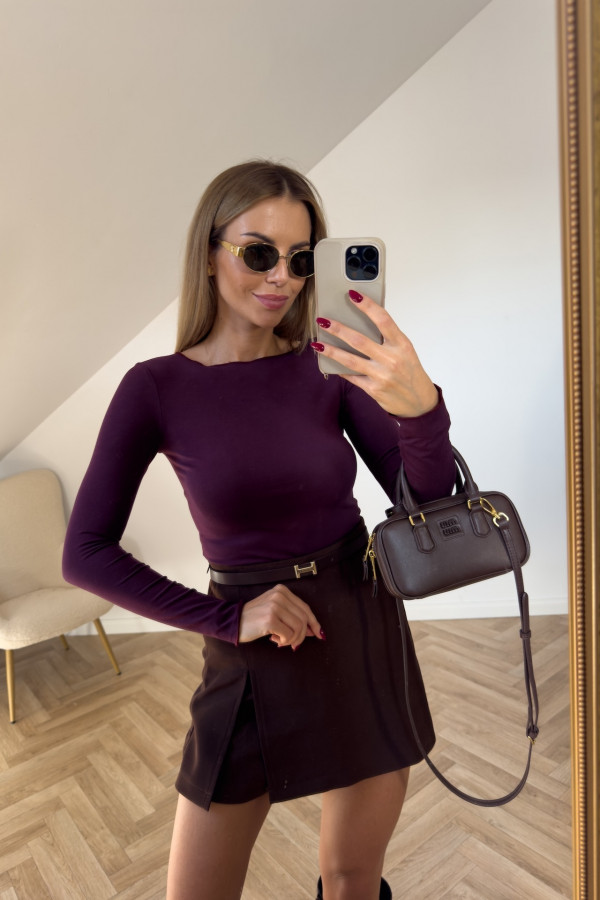 Bluzka BASIC wiskoza śliwka 1