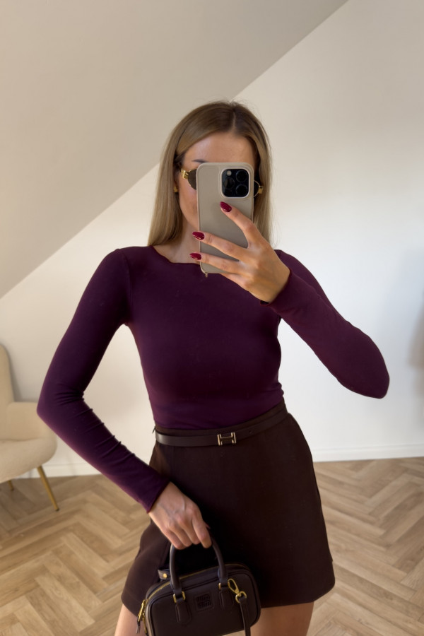 Bluzka BASIC wiskoza śliwka 2