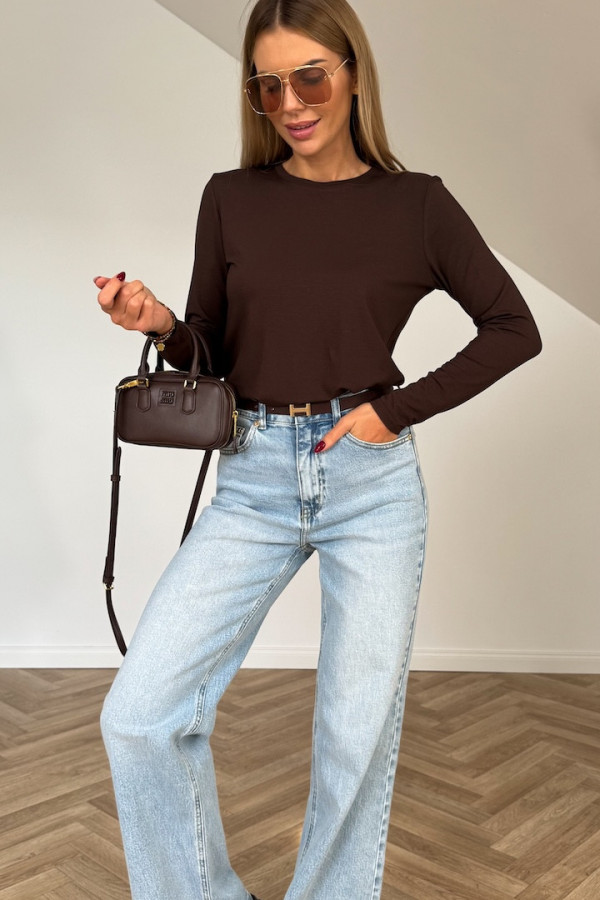 Bluzka BASIC bawełniana LIMA czekolada