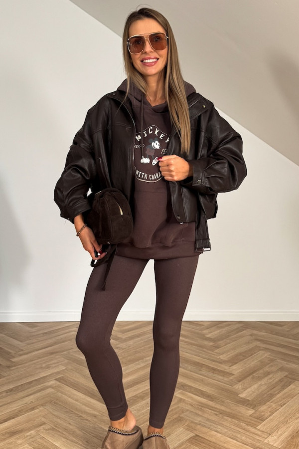Bluza bawełniana MICKEY czekoladowa 3