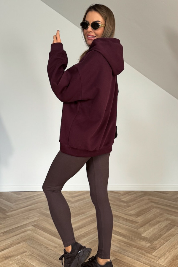 Bluza bawełniana MICKEY bordowa 3