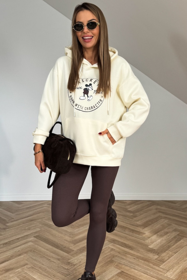 Bluza bawełniana MICKEY kremowa