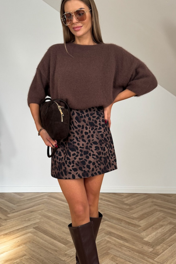 Sweter z krótkim rękawem ANGORA czekolada 3