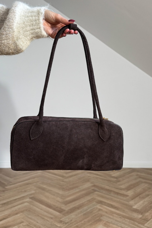 bake Torebka ze skóry zamszowej czekoladowa - Xana Butik